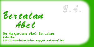 bertalan abel business card